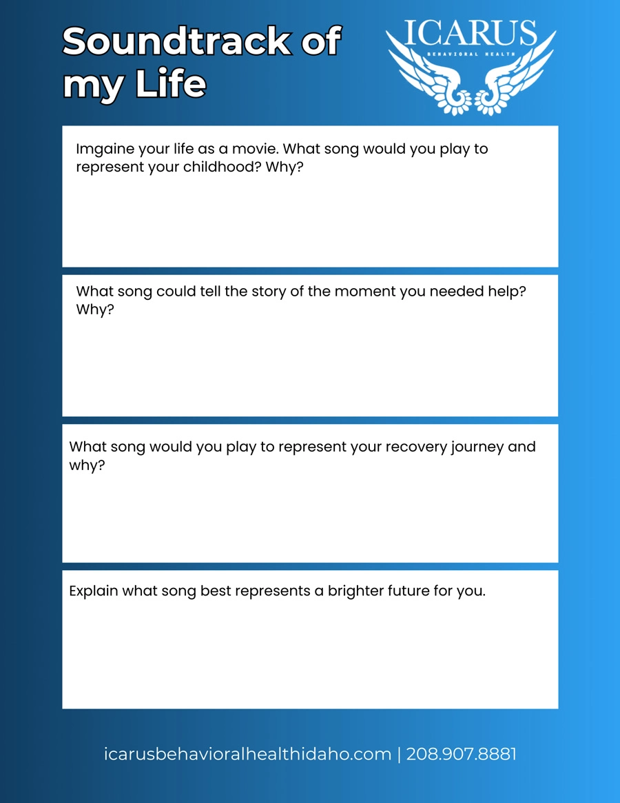 Music Therapy Worksheet 2 - Setting up the Soundtrack of Your Life