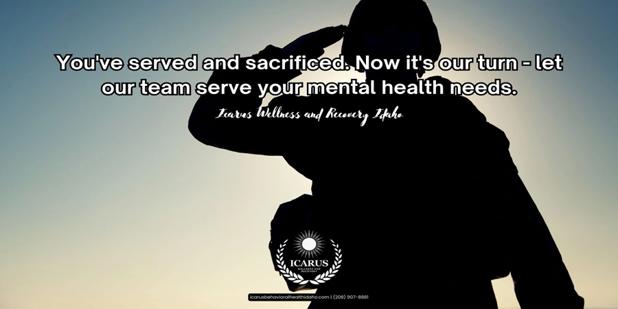 Image of a soldier saluting in a silhouette - Does TRICARE Cover Mental Health - Icarus Wellness