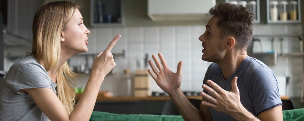 Image of couple arguing, illustrating relationship problems caused by meth use
