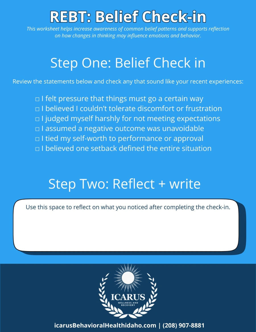 REBT - Belief check in - Icarus Wellness and Recovery