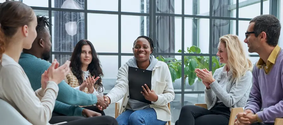 Image of a support group helping families of addicts through emotional validation and shared experiences