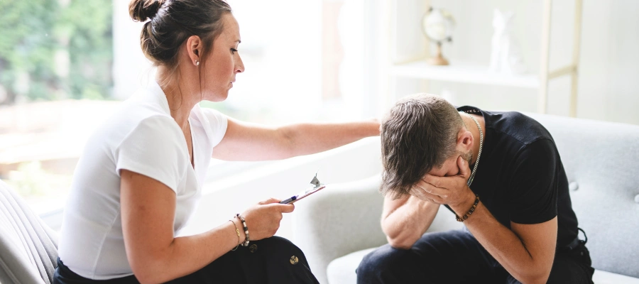 Image of a person experiencing the benefits of completing a trauma timeline worksheet in therapy