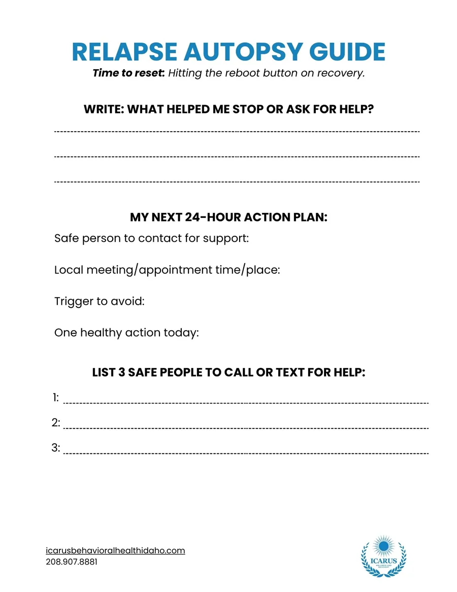 Relapse Autopsy Worksheet 2 - Icarus Wellness and Recovery