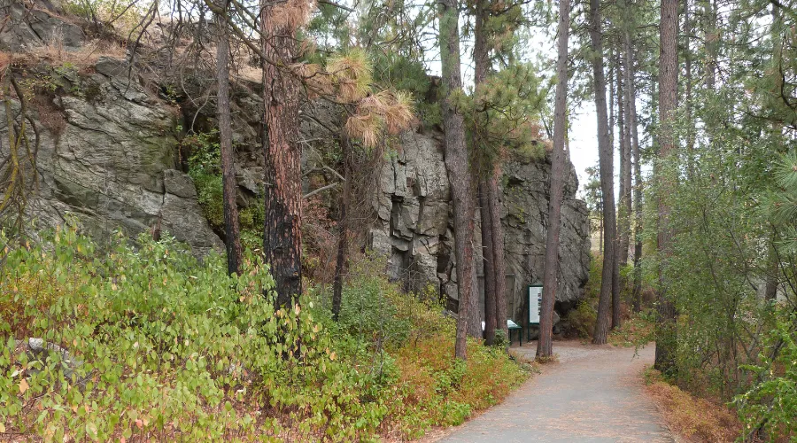 Scenic view of Treaty Rock Park in Post Falls, Idaho, connected to local wellness and recovery-focused community activities