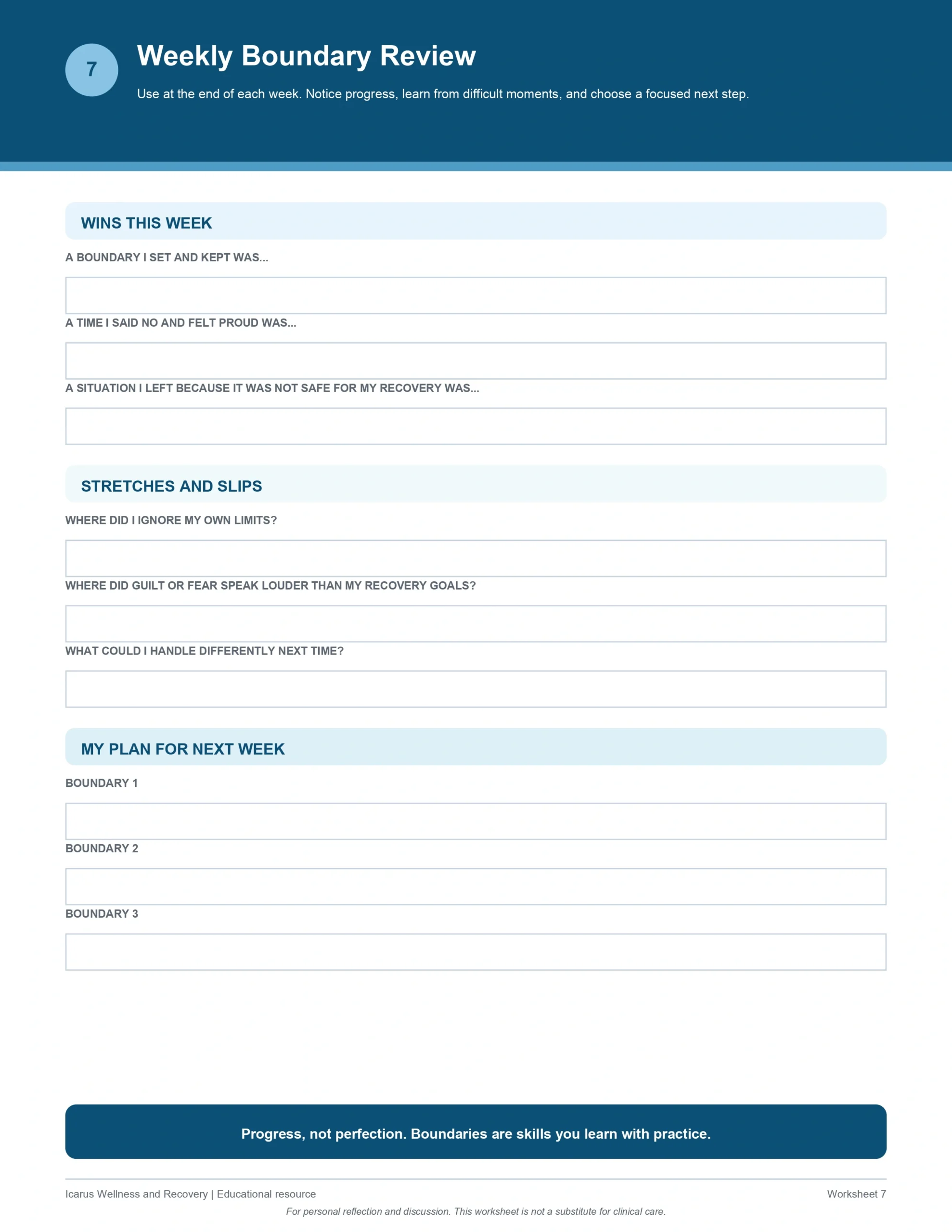 07-weekly-boundary-review-worksheet-Boundaries in Recovery Worksheet - Icarus Wellness