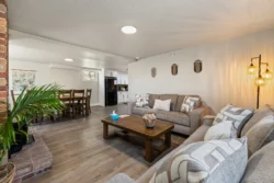 Dining area with wood finishes and open layout at Icarus Behavioral Health