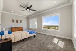 Bright private bedroom with modern decor in Icarus facility